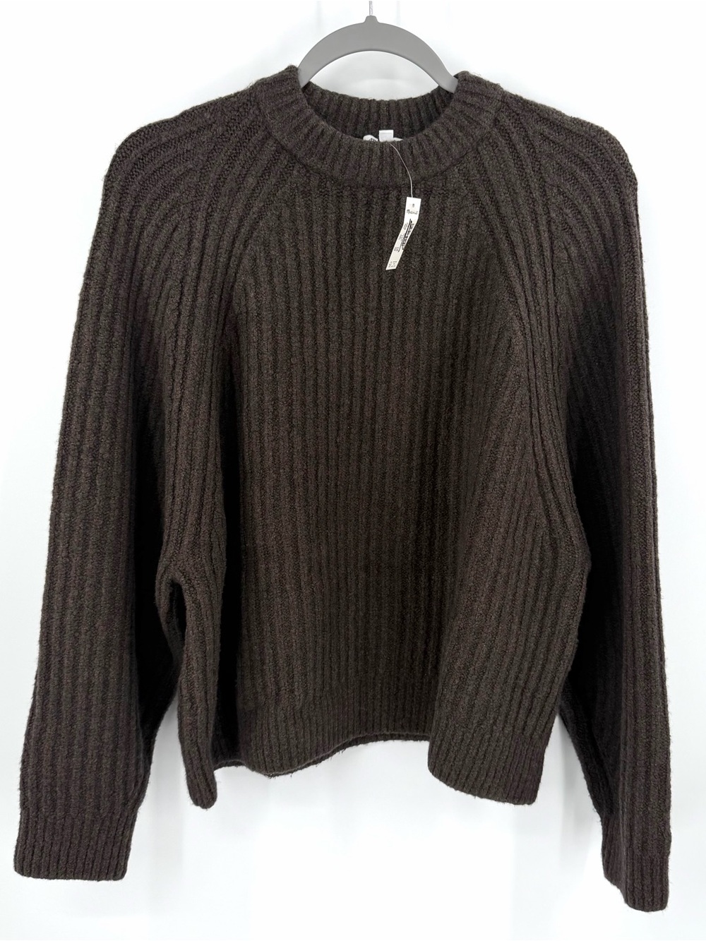 Madewell Super Soft Ribbed Cotton Blend Sweater in molasses Size S - Picture 3 of 8